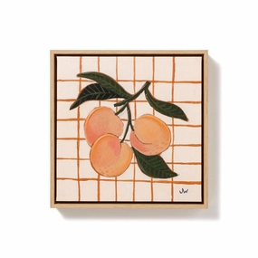 Retro Peach Art Board framed wall decor