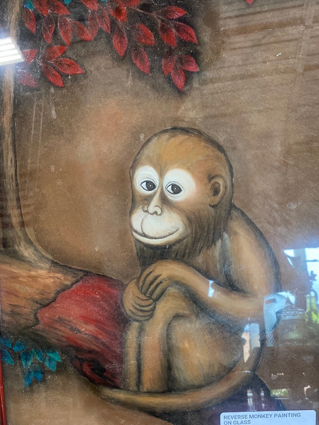 REVERSE MONKEY PAINTING ON GLASS