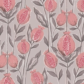 Rithani Printed Cotton Fabric (By The Metre) Mauve elegant table cloth  