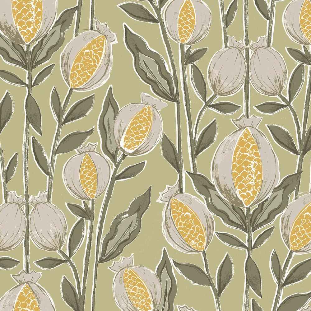 Rithani Printed Cotton Fabric (By The Metre) Pistachio elegant table cloth  