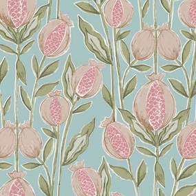 Rithani Printed Cotton Fabric (By The Metre) Robins Egg elegant table cloth  