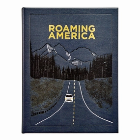 Roaming America Navy Bonded Leather Book- Can Be Personalized home display ornament