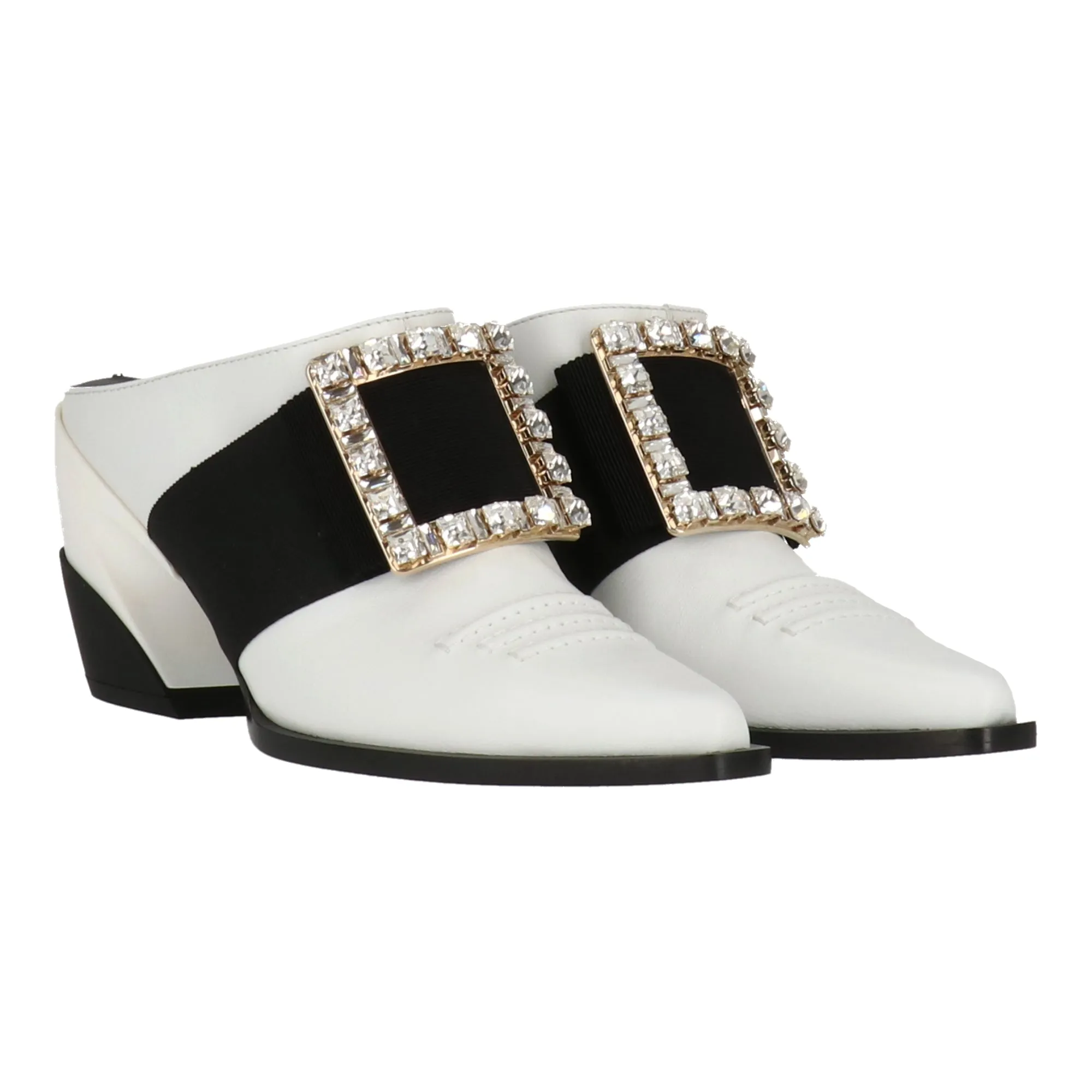 Roger Vivier Damen Weiße Mule Schuhe_Roger-Vivier