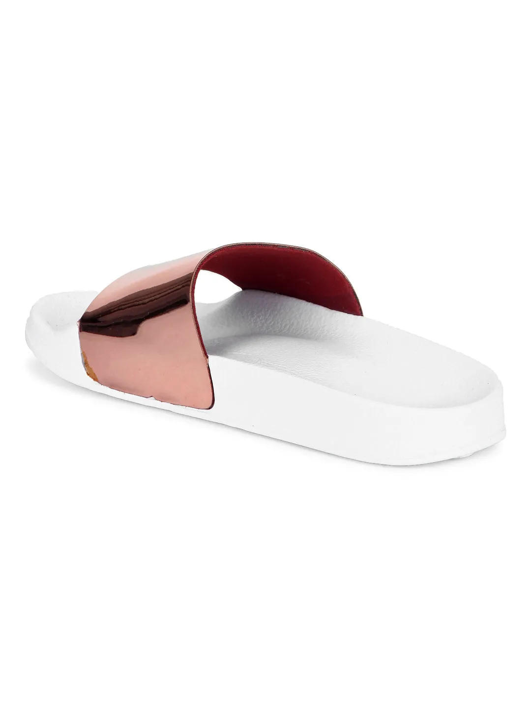 Roségoldene Pu-Slip-On-Flats