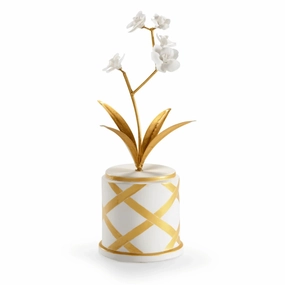 Round Gold Flower Accent home display ornament