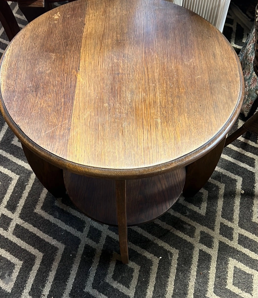 ROUND OAK DECO LAMP TABLE