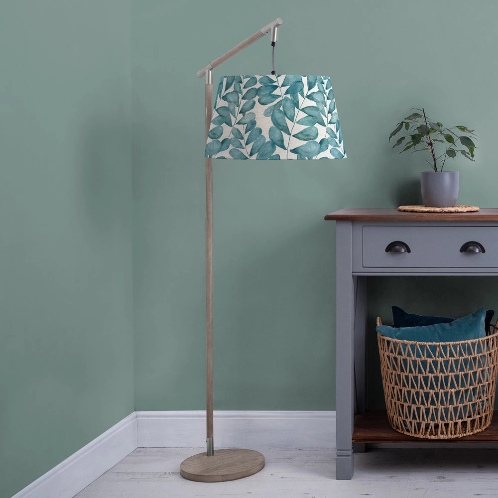 Rowan Quintus Taper & Quintus Complete Floor Lamp Grey/Aqua patterned fashion rug  