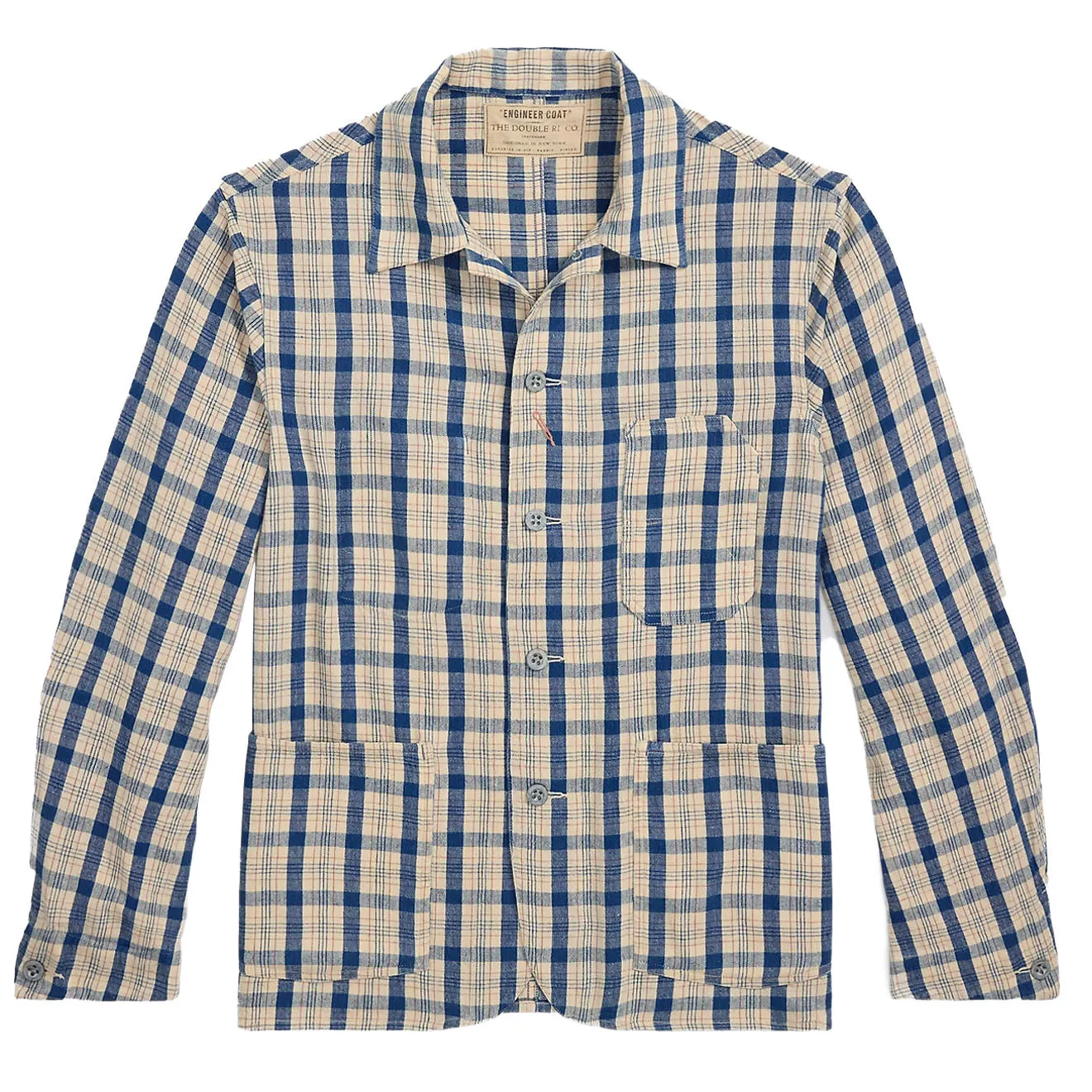 RRL Von Ralph Norfolk Langarm-Sporthemd Indigo Karo Mehrfarbig