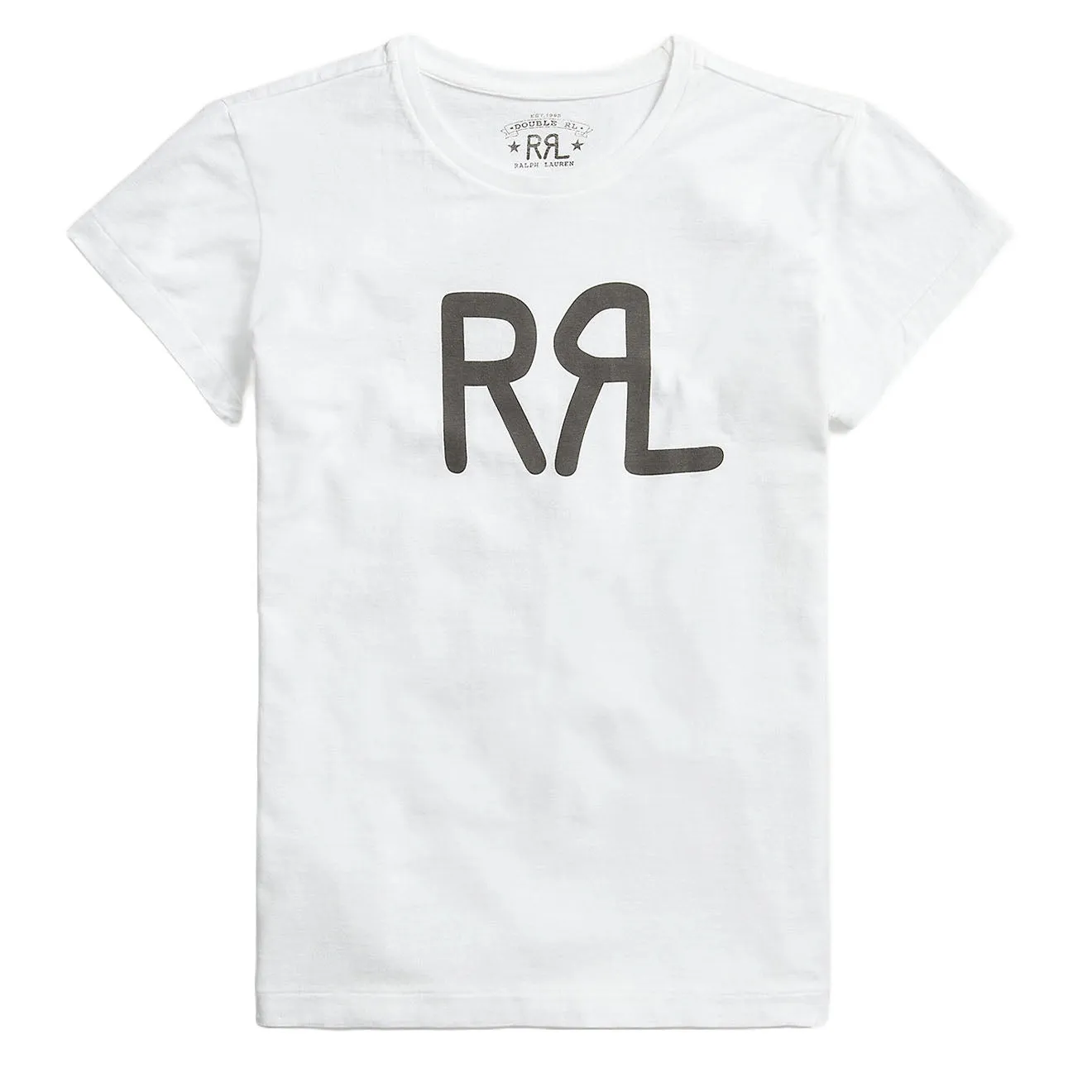 RRL von Ralph Lauren Damen Logo Baumwoll-Jersey T-Shirt Weiß