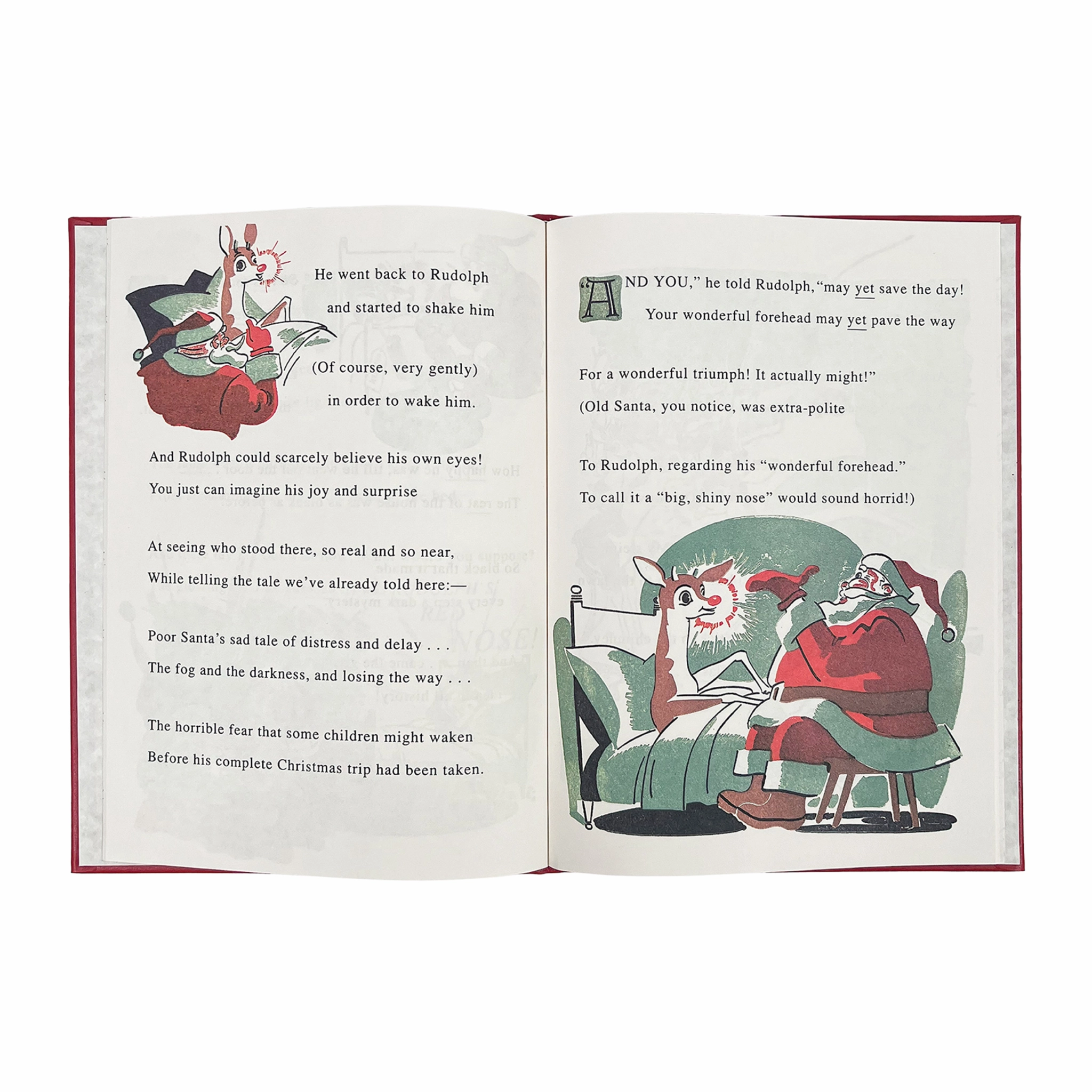 Rudolph the Red-Nosed Reindeer Red Bonded Leather Book- Can Be Personalized