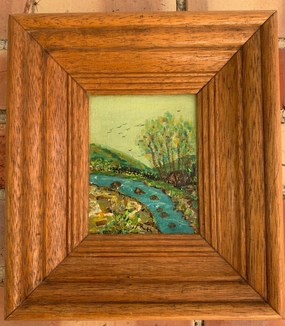 RUTH LUCIER CALIFORNIA LANDSCAPE MINIATURE OIL PAINTING ON BOARD classic mural painting