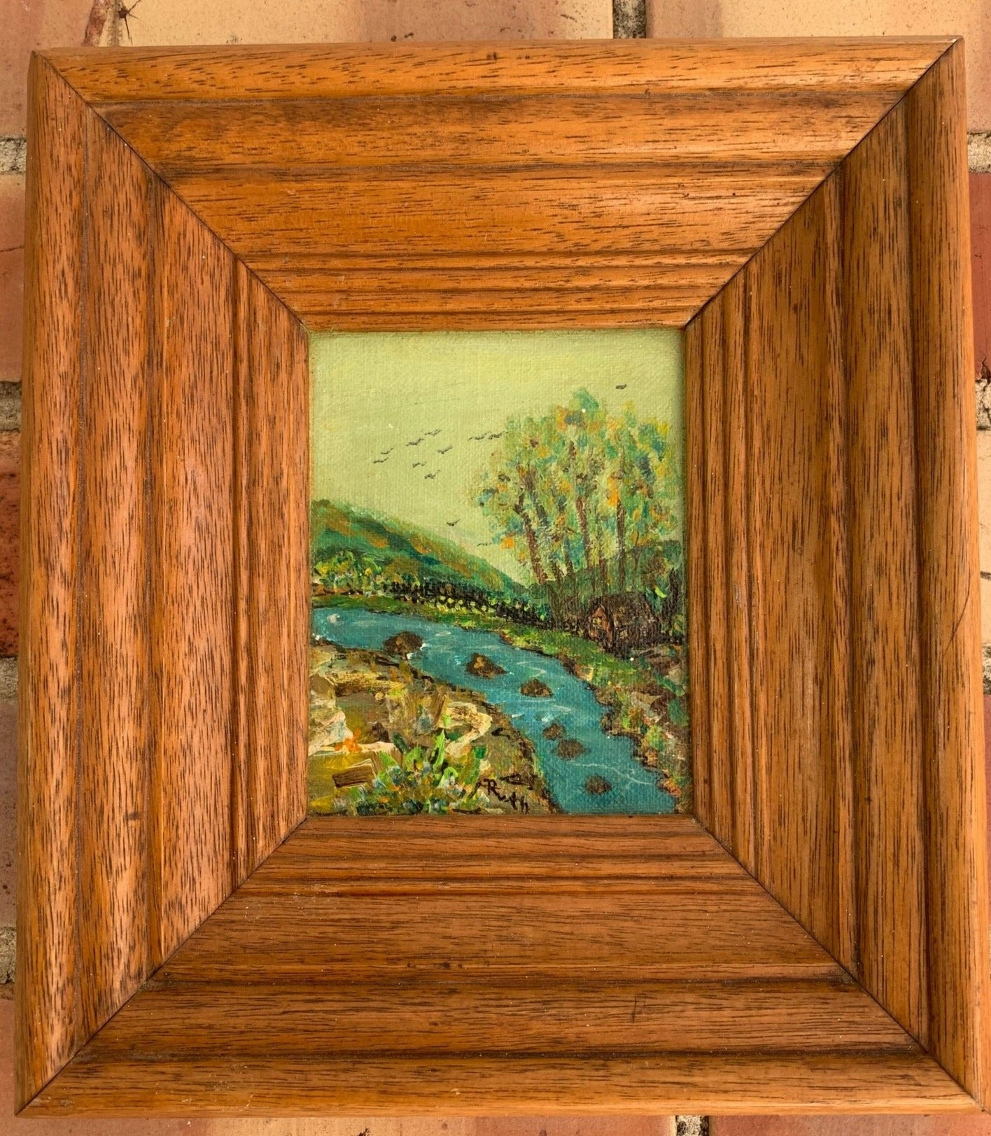 RUTH LUCIER CALIFORNIA LANDSCAPE MINIATURE OIL PAINTING ON BOARD classic mural painting