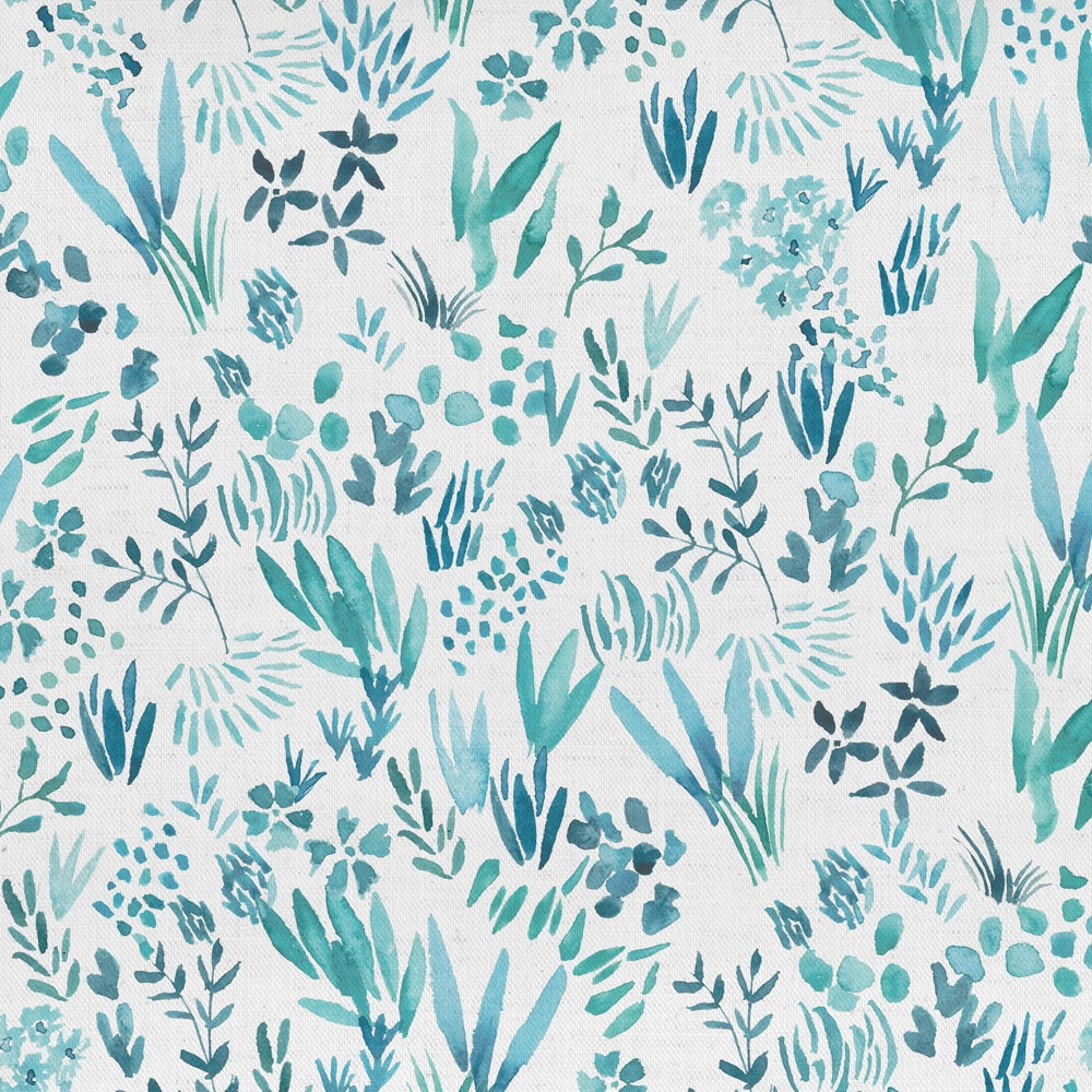 Saana Printed Cotton Fabric (By The Metre) Teal elegant table cloth  