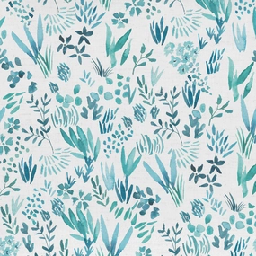 Saana Printed Cotton Fabric (By The Metre) Teal elegant table cloth  