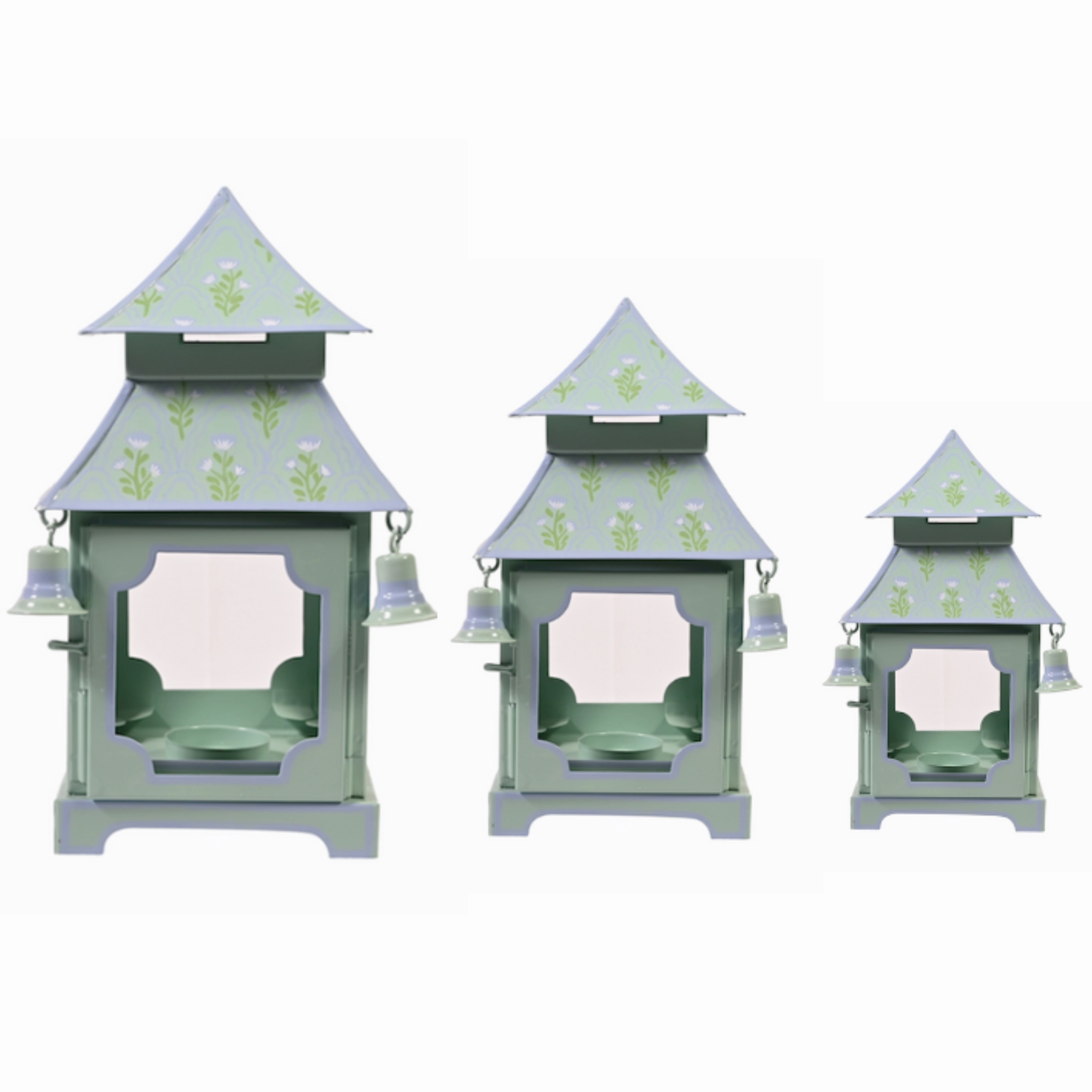 Sage Green & Lavender Tulip Pagoda Lantern