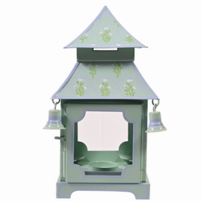 Sage Green & Lavender Tulip Pagoda Lantern home display ornament