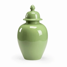 Sage Green Landis Covered Vase/Ginger Jar home display ornament