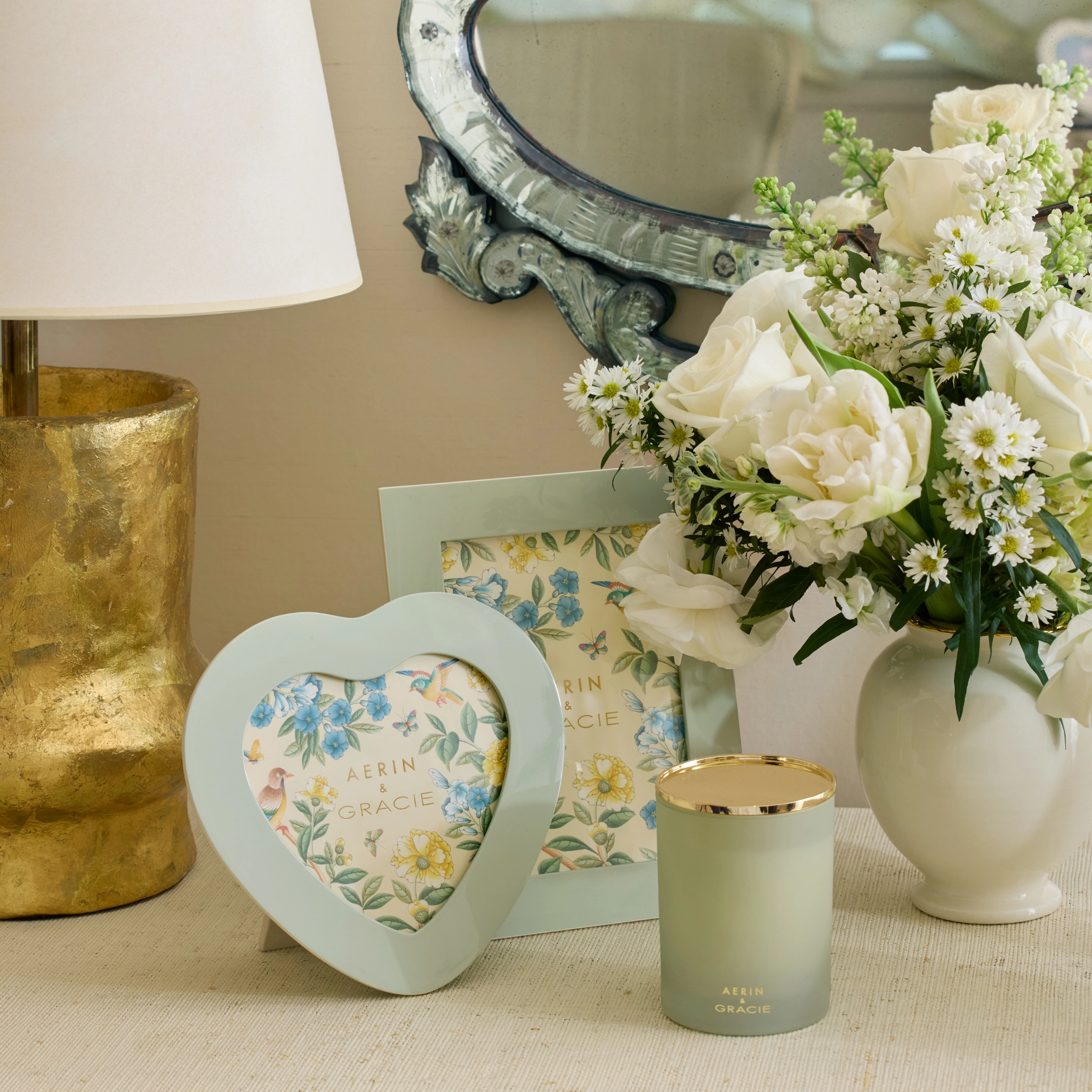 Sage Lacquer Heart Frame