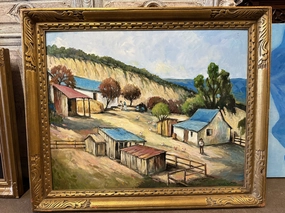 SAN ANTONIO RANCH OIL PAINTING BY HARDY MARTIN classic mural painting