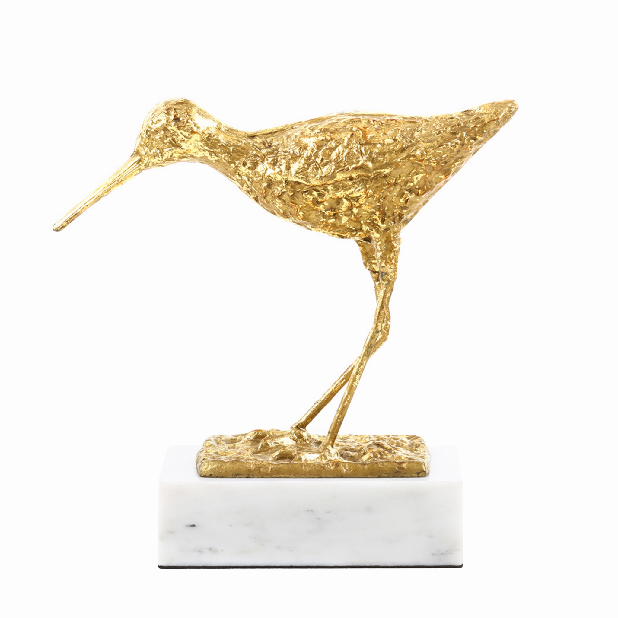 Sandpiper Bird Statue in Gold Leaf
