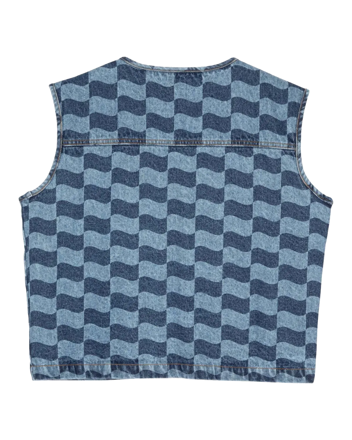 Santa Cruz Classic Label Gilet in Blau-Wellen-Karo
