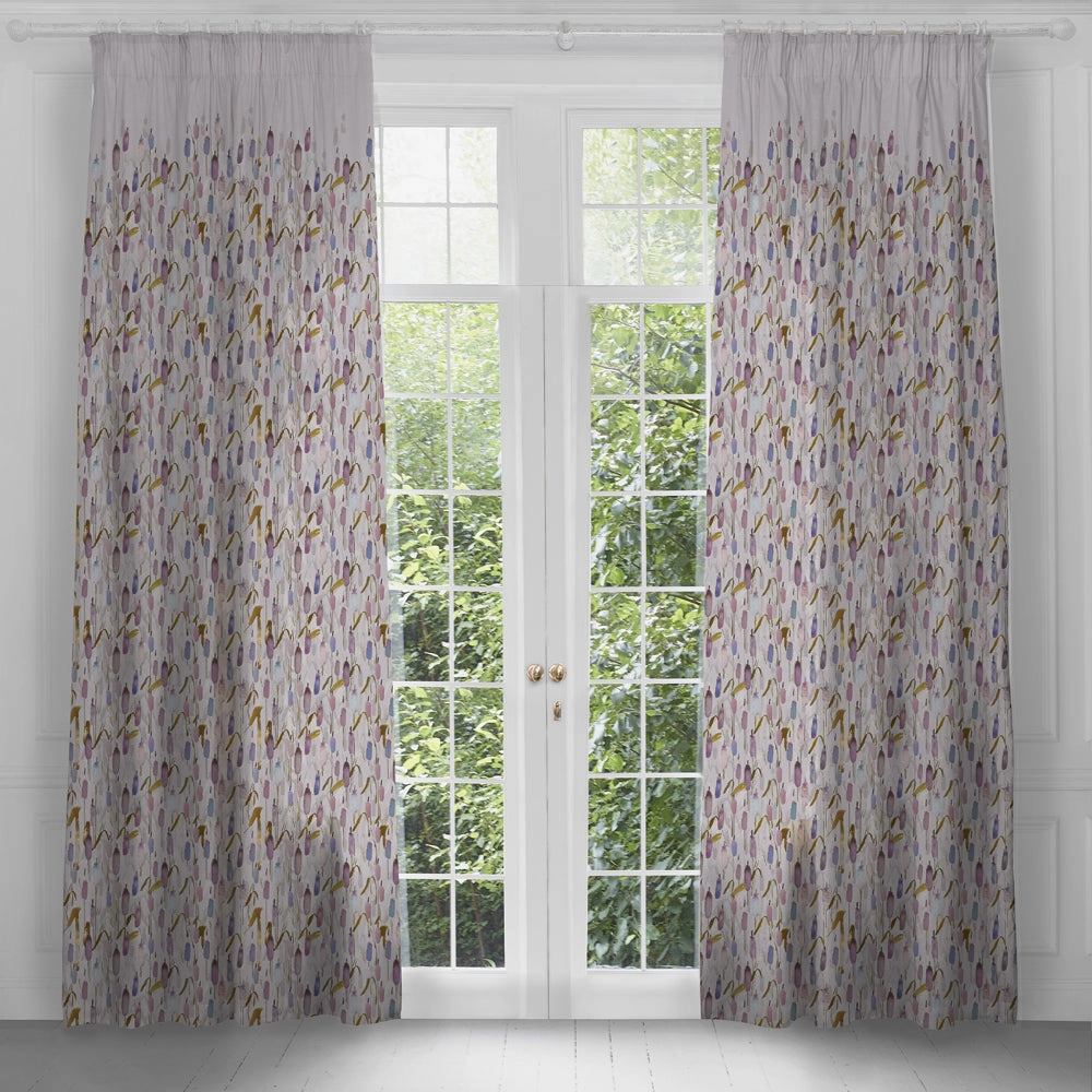 Saroma Printed Pencil Pleat Curtains Ironstone patterned fashion rug  