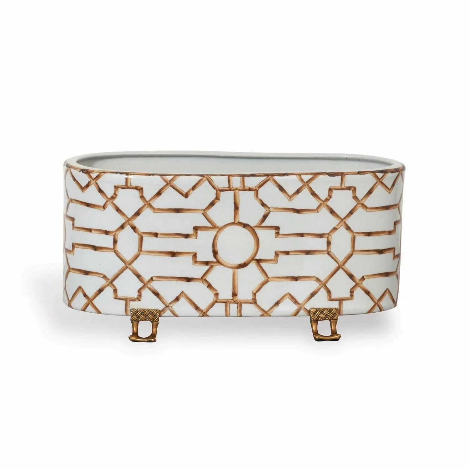 Scalamandre Baldwin White Oval Planter home display ornament