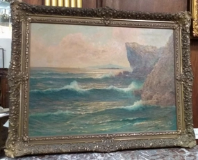 SEA SCAPE OIL PAINTING-SIGNED classic mural painting