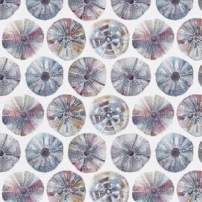 Sea Urchin Printed Cotton Fabric (By The Metre) Abalone elegant table cloth  