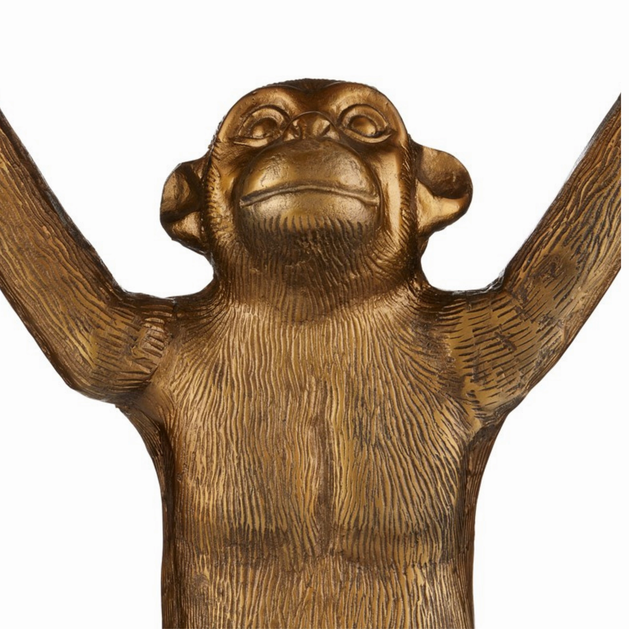 Seated Ape Planter In Antique Gold