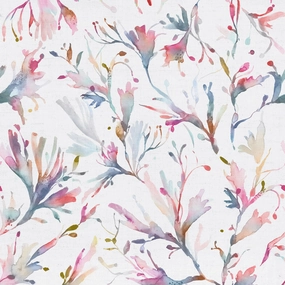 Seaweed Printed Cotton Fabric (By The Metre) Abalone elegant table cloth  