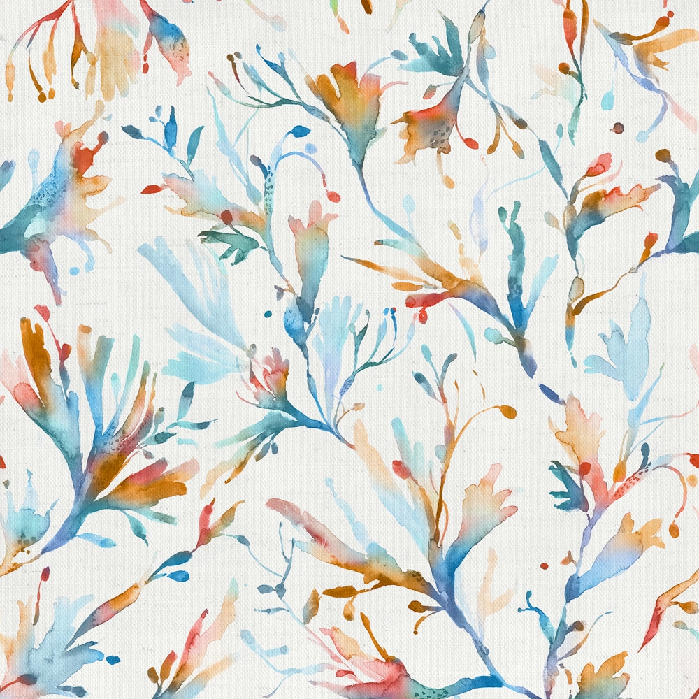 Seaweed Printed Cotton Fabric (By The Metre) Cobalt elegant table cloth  