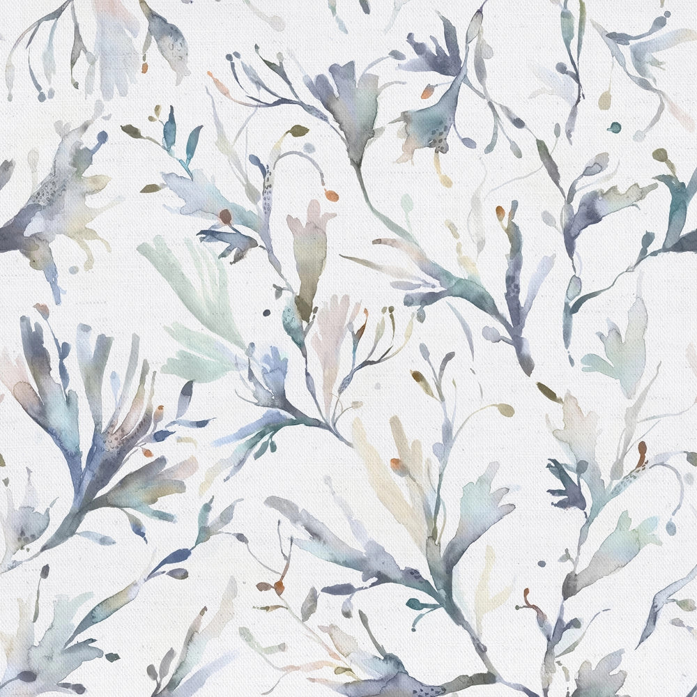 Seaweed Printed Cotton Fabric (By The Metre) Slate elegant table cloth  
