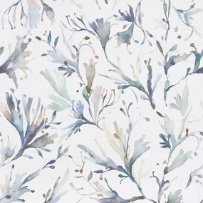 Seaweed Printed Cotton Fabric (By The Metre) Slate elegant table cloth  