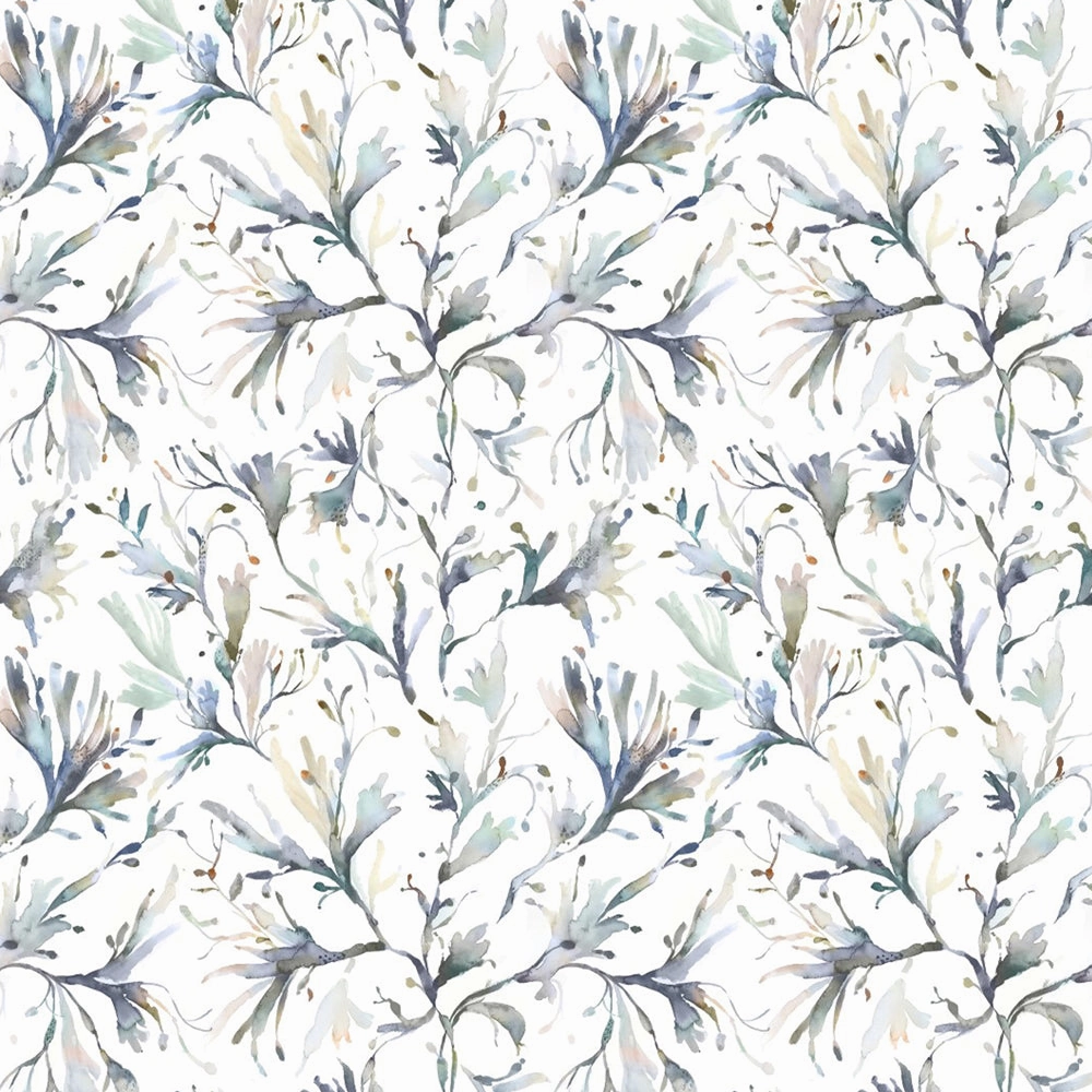 Seaweed Printed Cotton Fabric (By The Metre) Slate