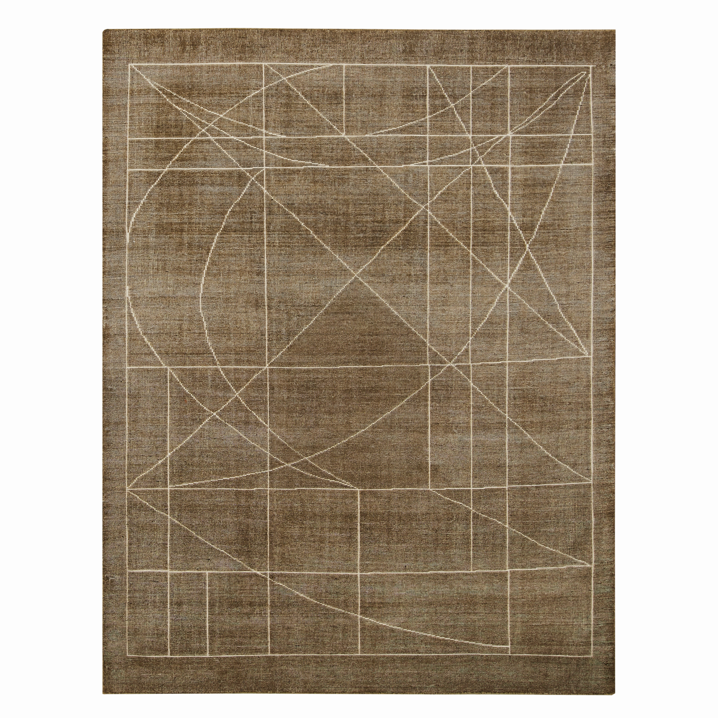 Second Life WT379D Brown minimalist everyday rug