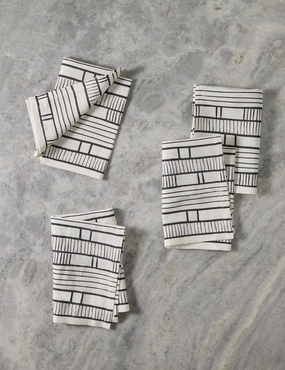 Sector Linen Napkins (set of 4) by Hadiya Williams -  - decorative tabletop item