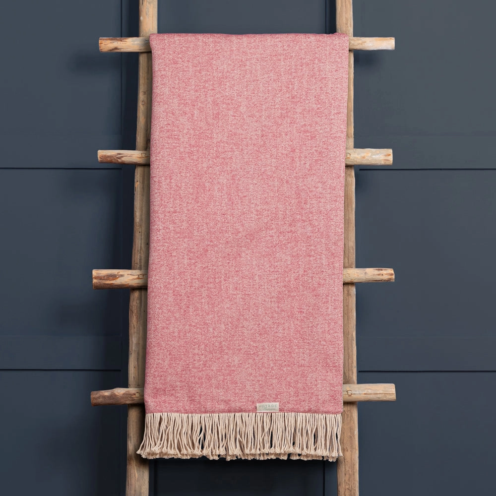 Selkirk Woven Throw Rosehip patterned fashion rug  