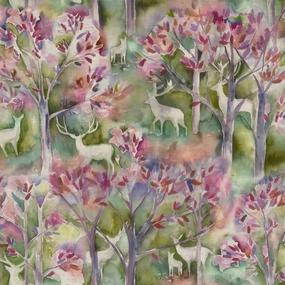Seneca Forest Printed Cotton Fabric (By The Metre) Spring elegant table cloth  