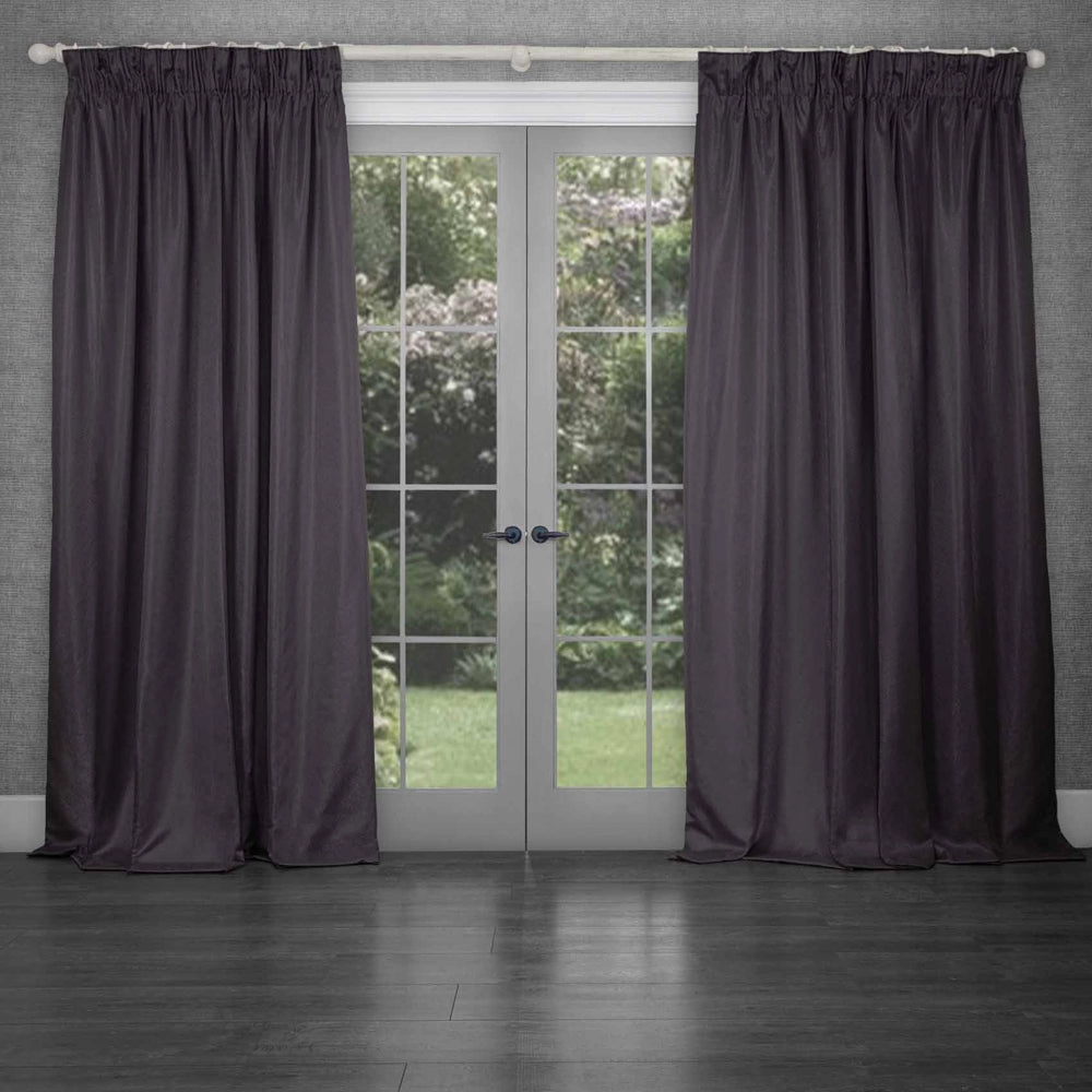 Sereno Woven Pencil Pleat Curtains Damson