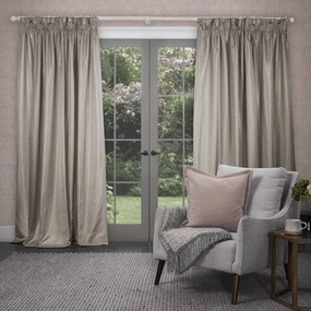 Sereno Woven Pencil Pleat Curtains Stone patterned fashion rug  
