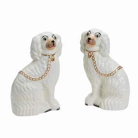 Set of 2 Staffordshire Dog Statues home display ornament