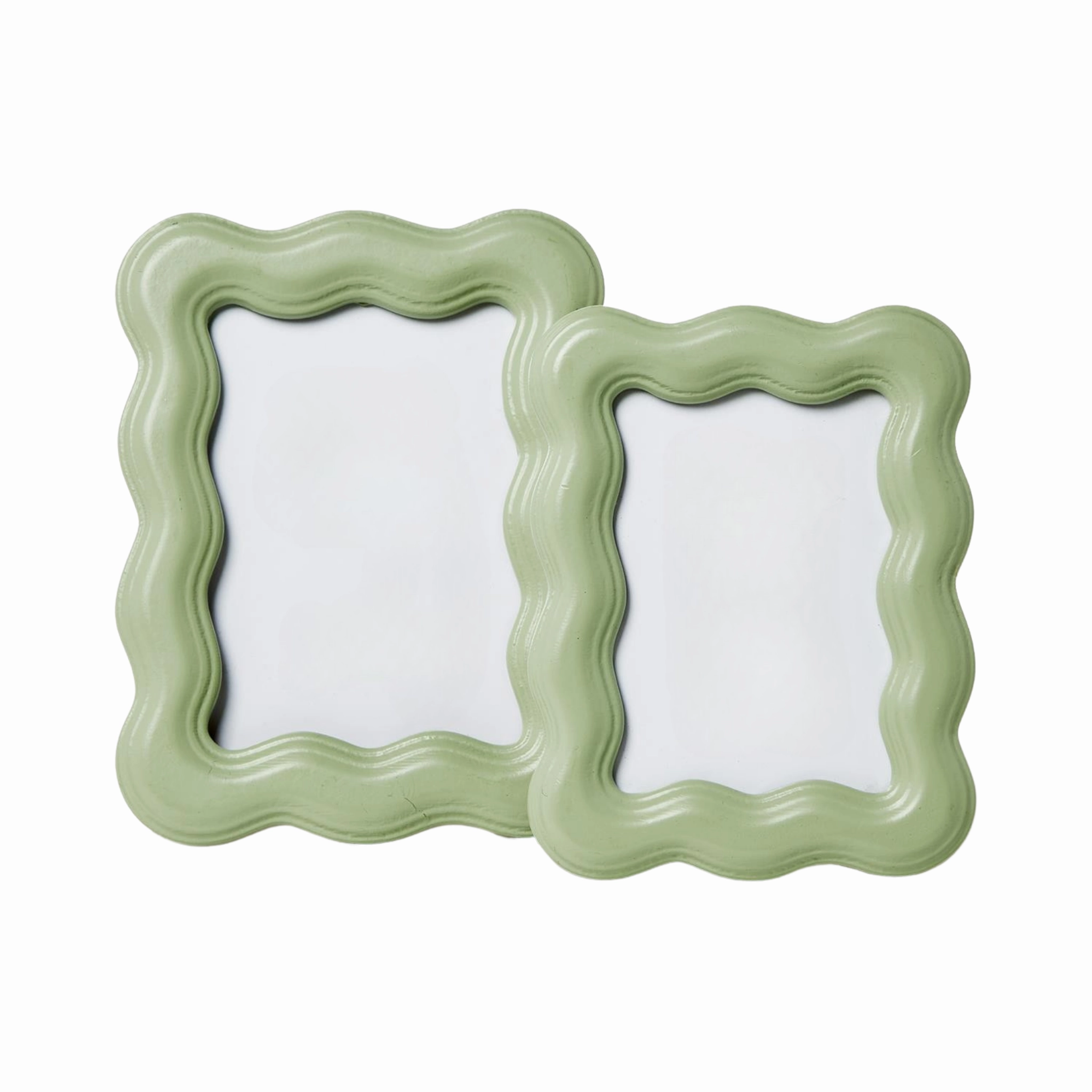 Set of 2 Wavy Wood Photo Frames