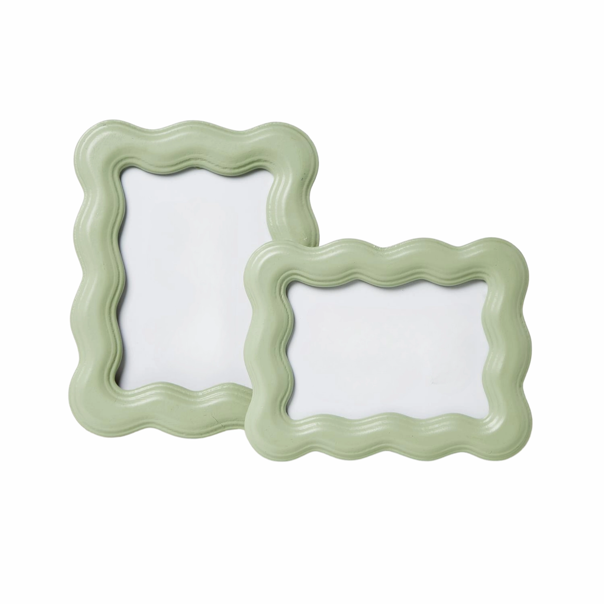 Set of 2 Wavy Wood Photo Frames