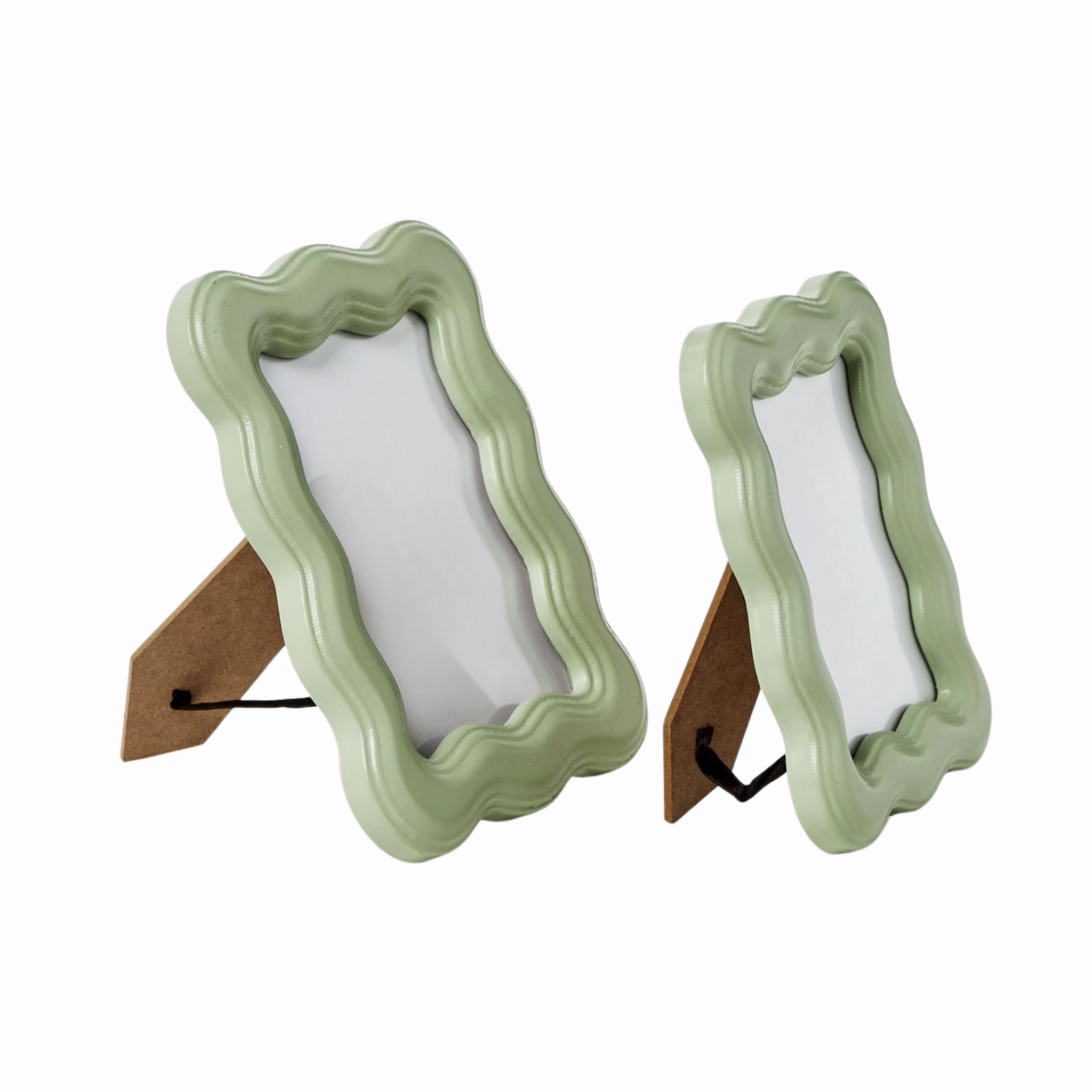 Set of 2 Wavy Wood Photo Frames
