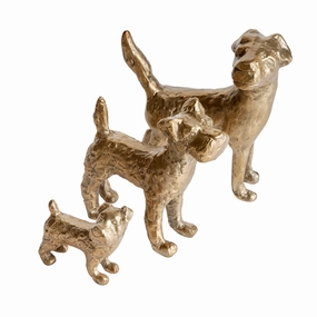 Set of 3 Little Pack Dog Sculptures home display ornament