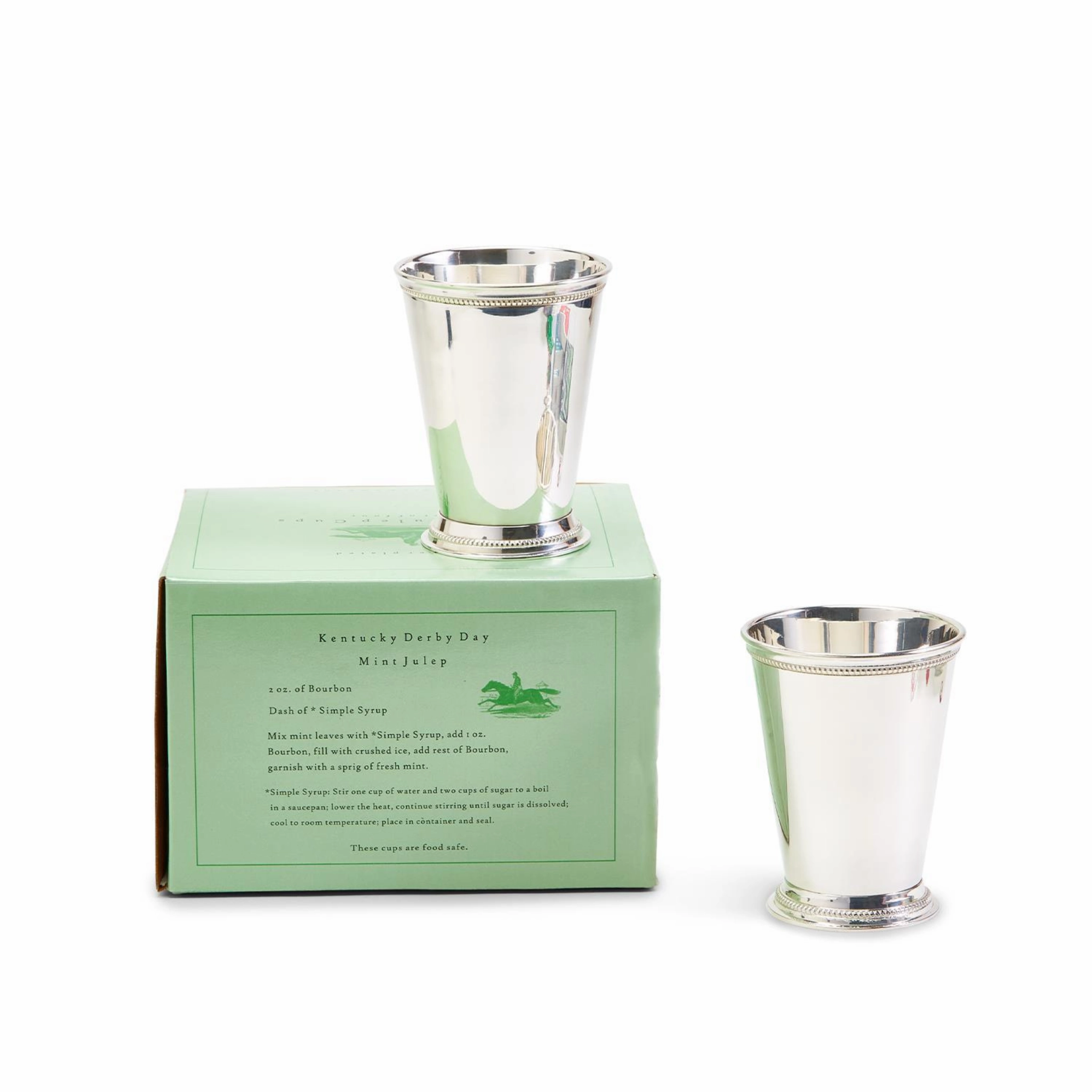 Set of 4 Lacquered Silver-Plated Mint Julep Vases