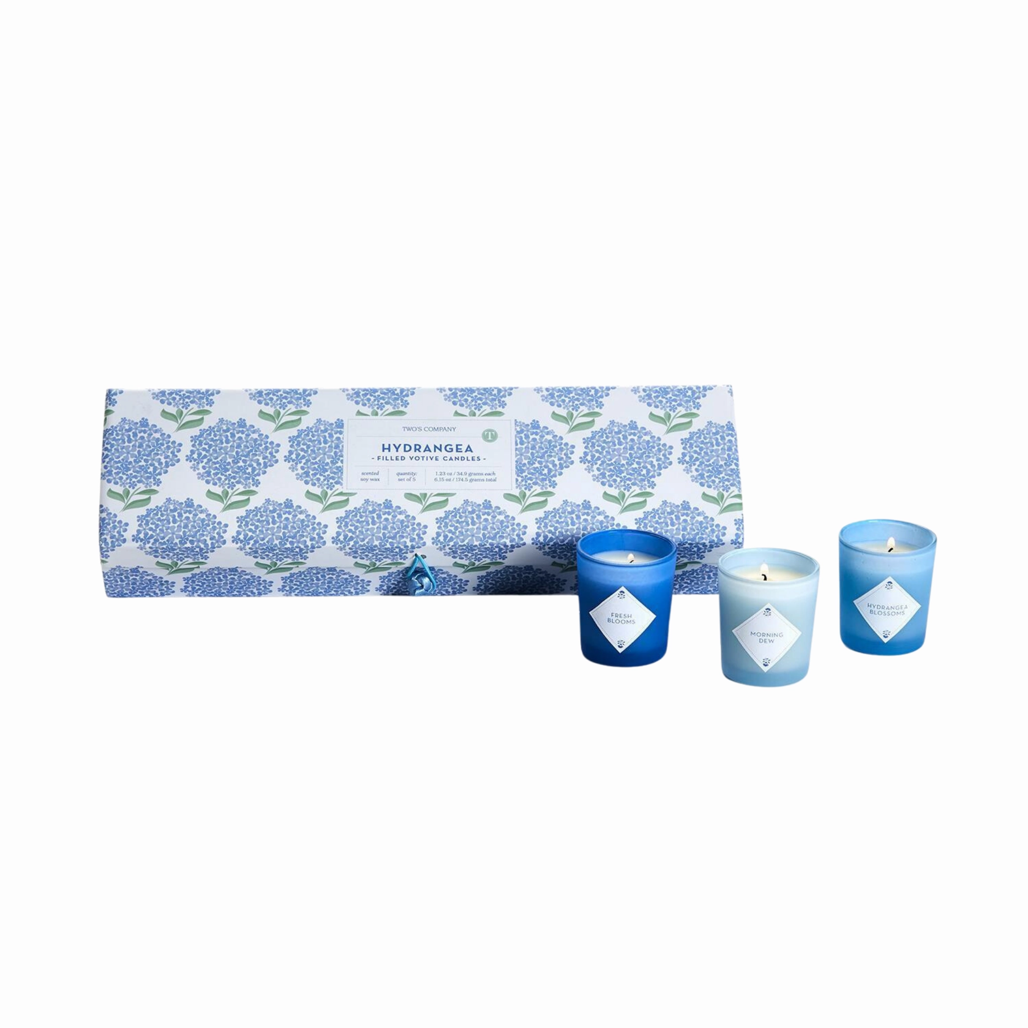 Set of 5 Hydrangea Scented Candles in Gift Box