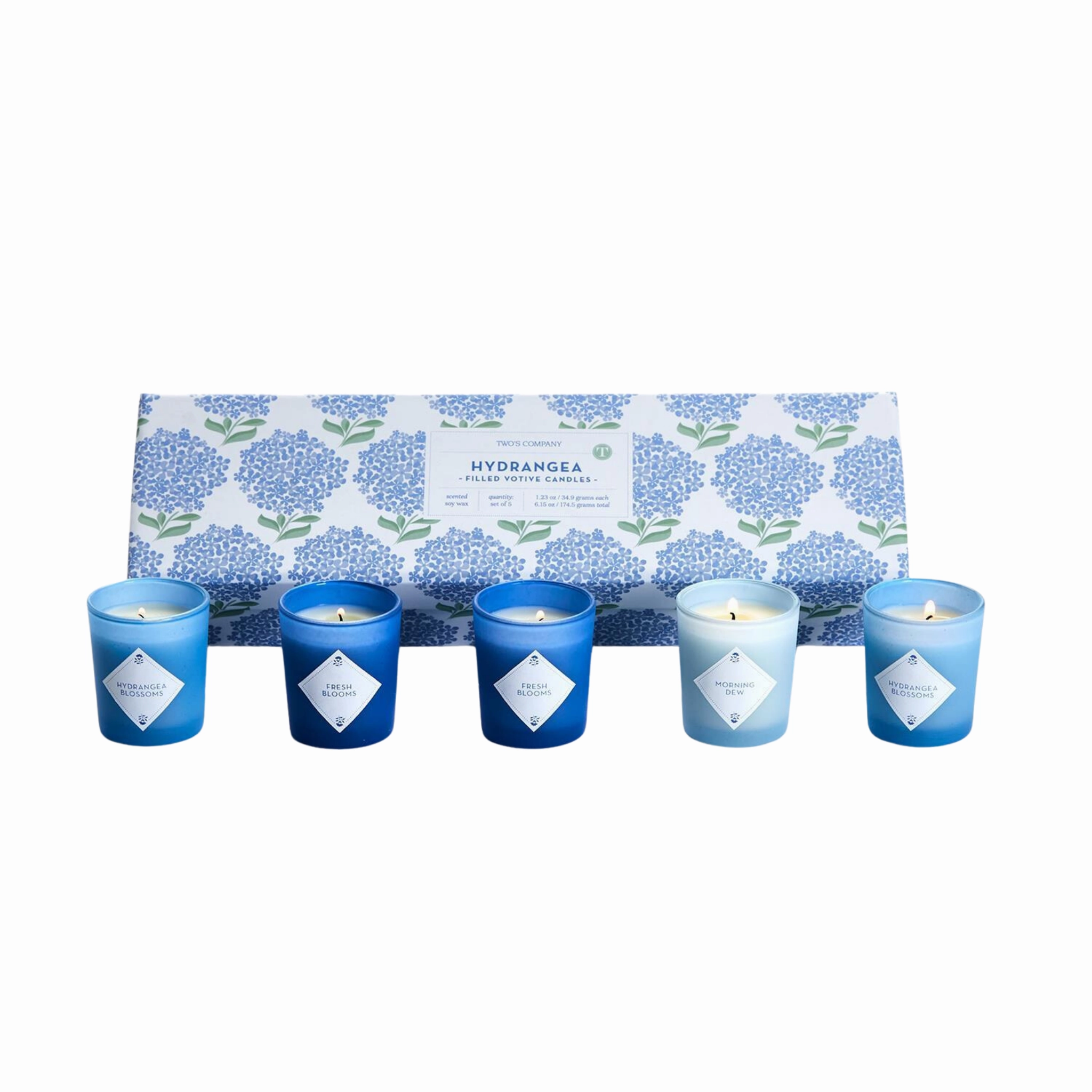 Set of 5 Hydrangea Scented Candles in Gift Box
