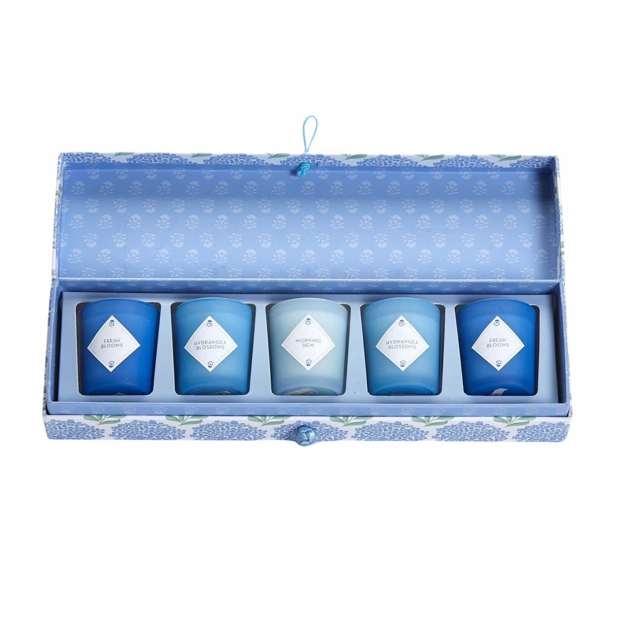 Set of 5 Hydrangea Scented Candles in Gift Box home display ornament